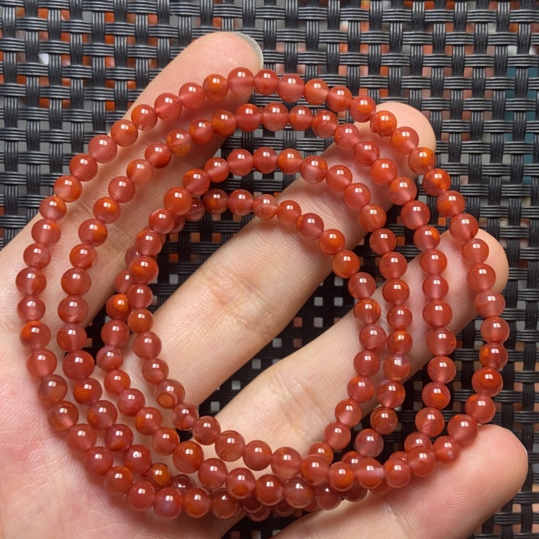 南红玛瑙未镶嵌手链4+’mm