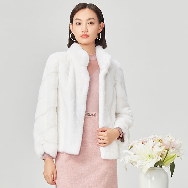 娜尔思高雅水貂毛皮草温雅冬季立领裘皮外套NS02896V1