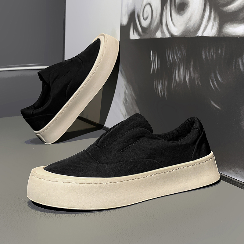 帆布鞋2025夏季新款防滑厚底透气轻便懒人一脚蹬板鞋运动鞋BK277