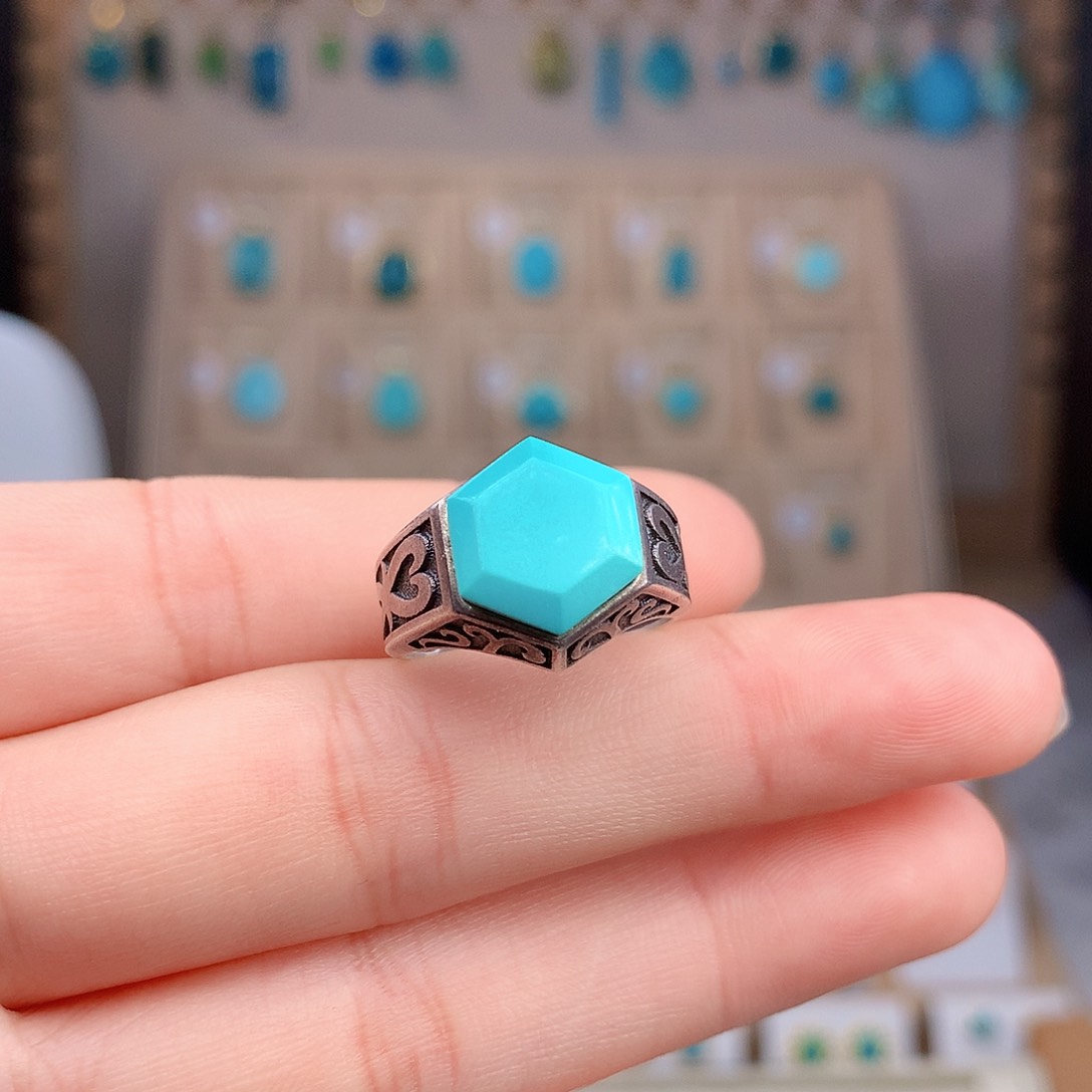 绿松石银S925镶嵌颈饰