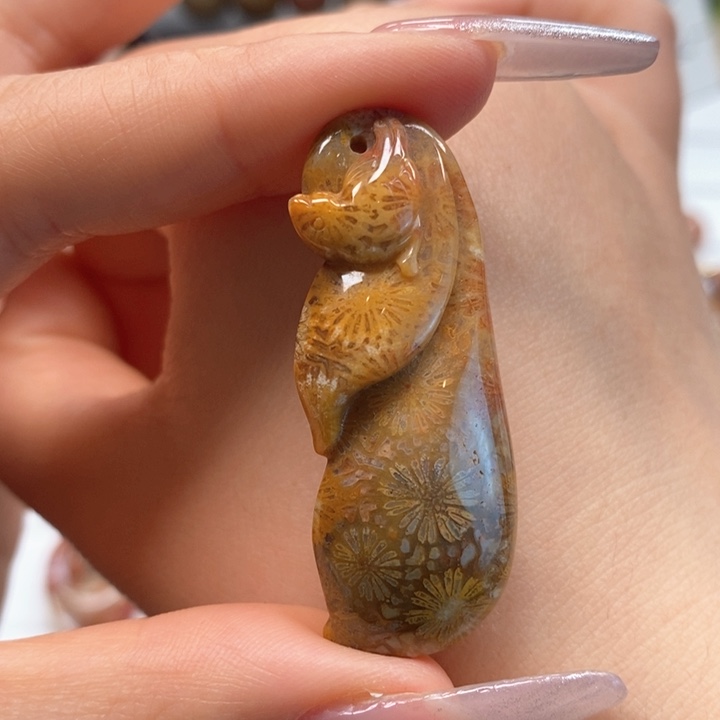 硅化玉吊坠(不含链)未镶嵌喜鹊