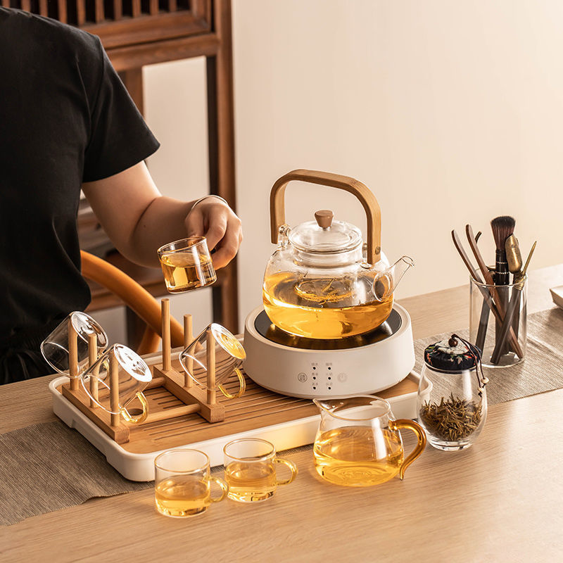 电陶炉煮茶器套装家用泡茶办公室小型煮茶壶玻璃烧水茶壶蒸煮茶器