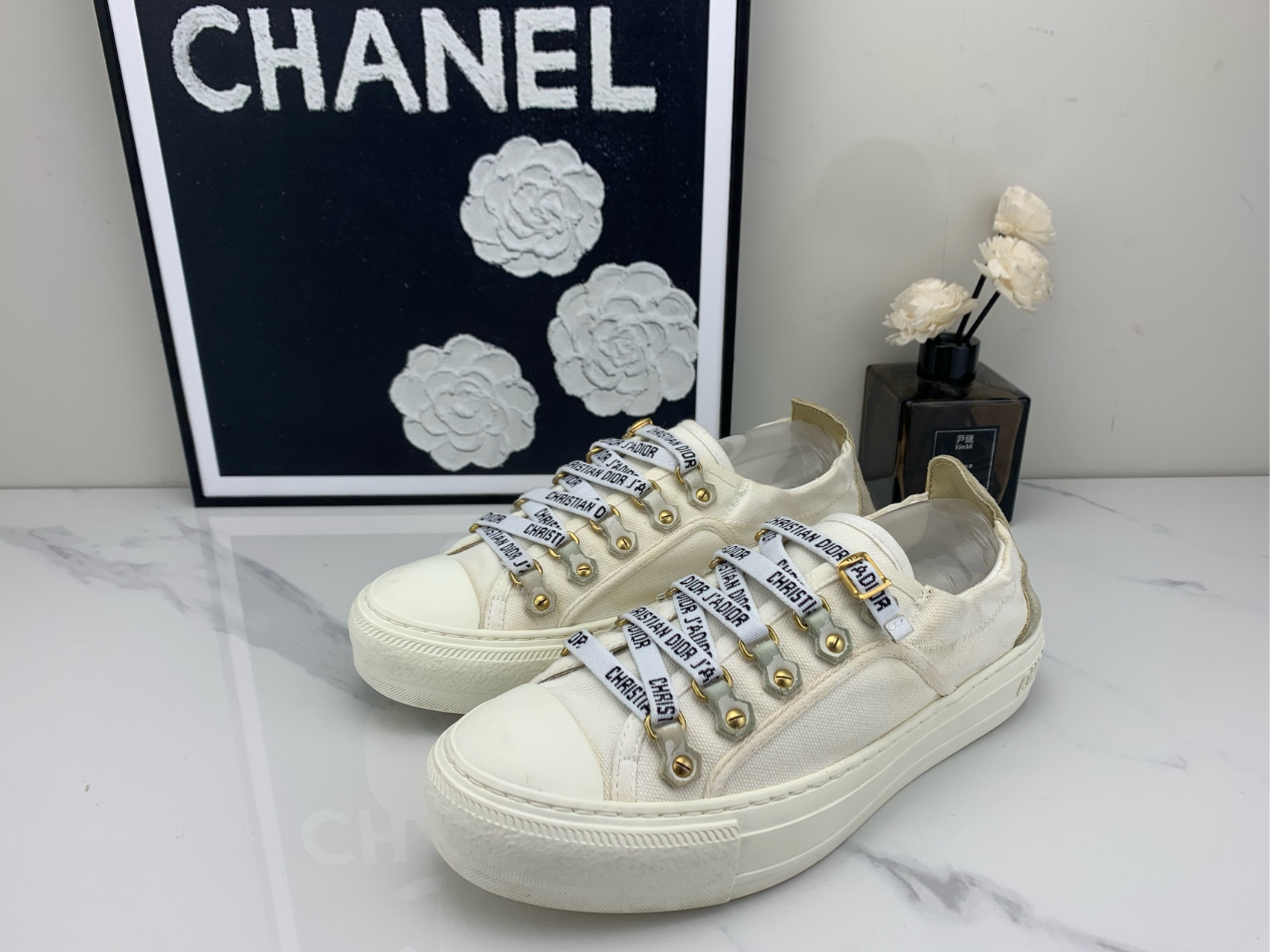 99新 DIOR/迪奥 Dior迪奥 纯白帆布鞋 36码 /nn00292