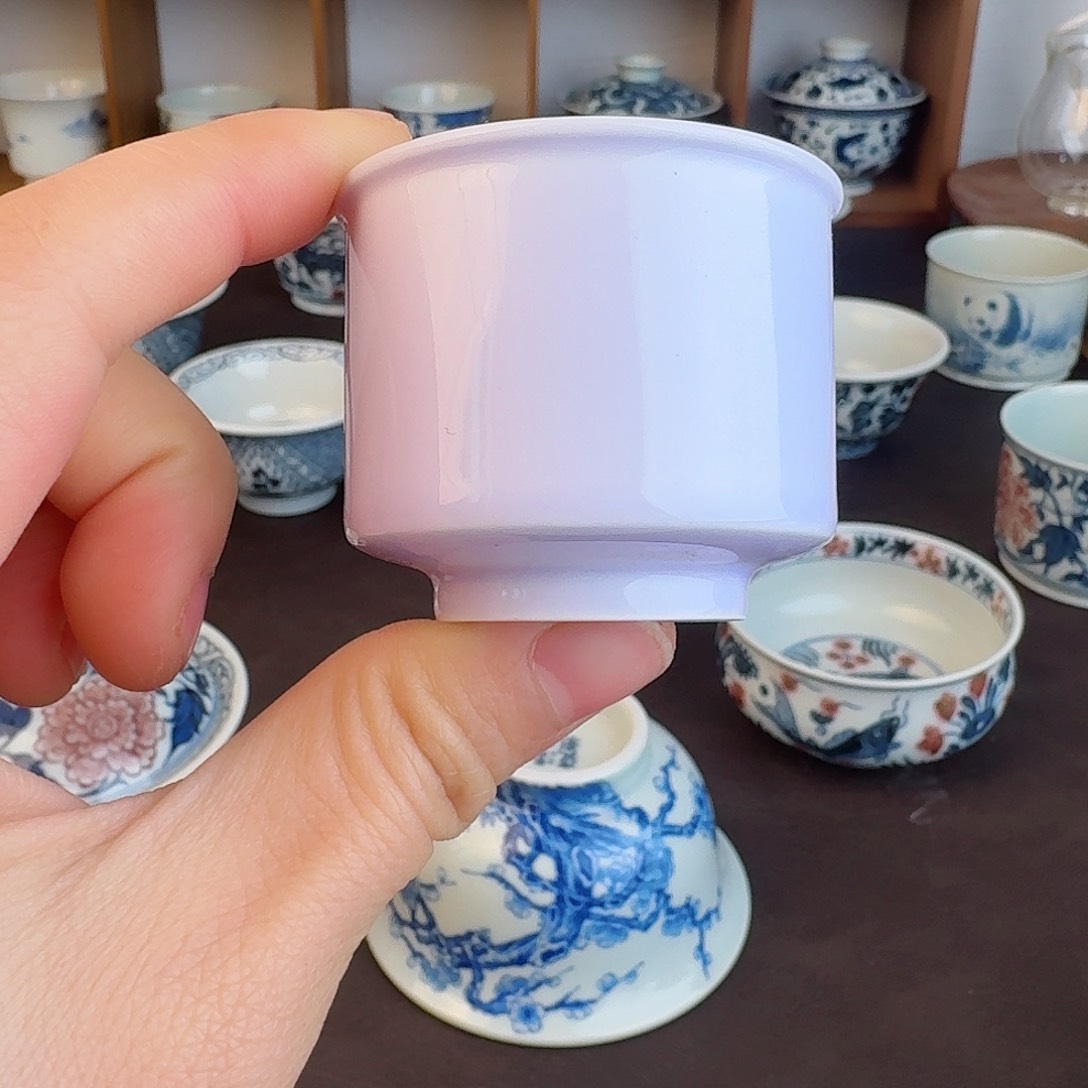 景德镇清风瓷影单色釉4只