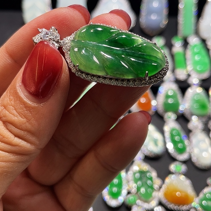 翡翠银S925镶嵌颈饰