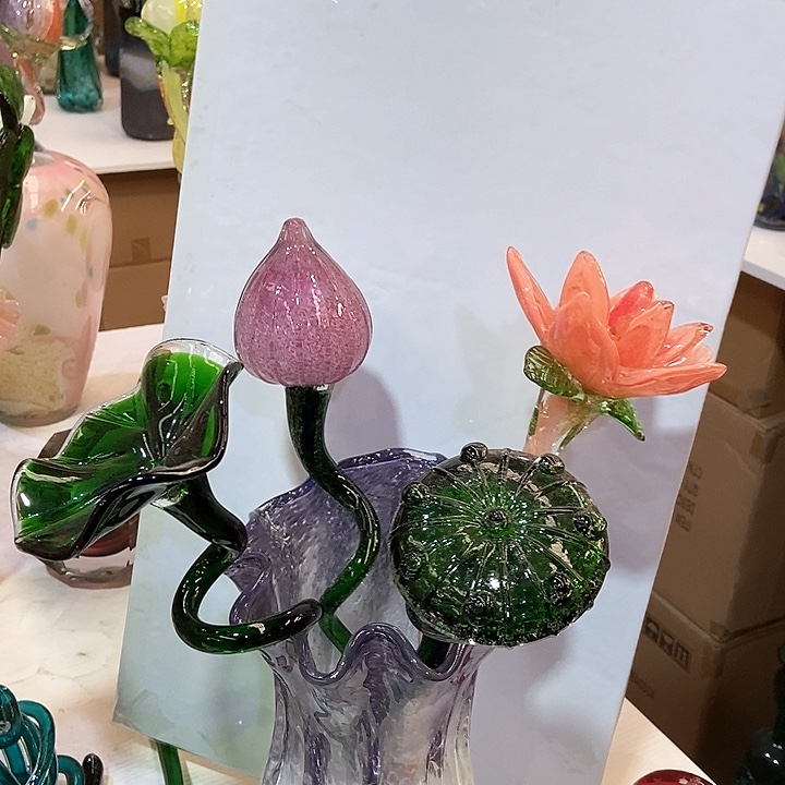 无铅玻璃琉璃花高45口9