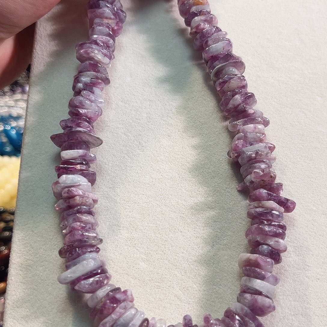 玛瑙/玉髓合金珠宝半成品紫锂云母隔片一条13mm