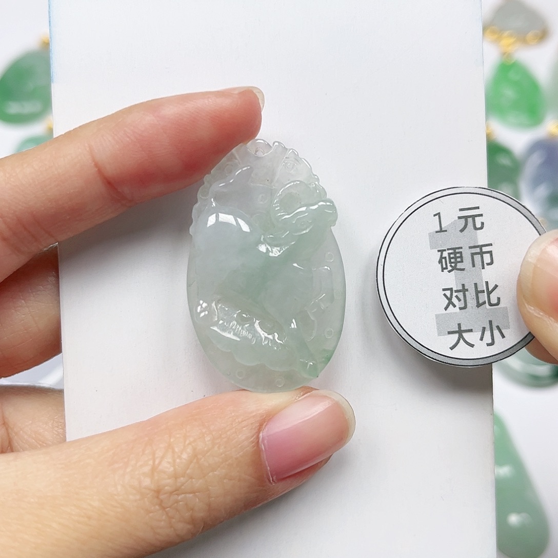 翡翠挂件未镶嵌四会天然A货翡翠