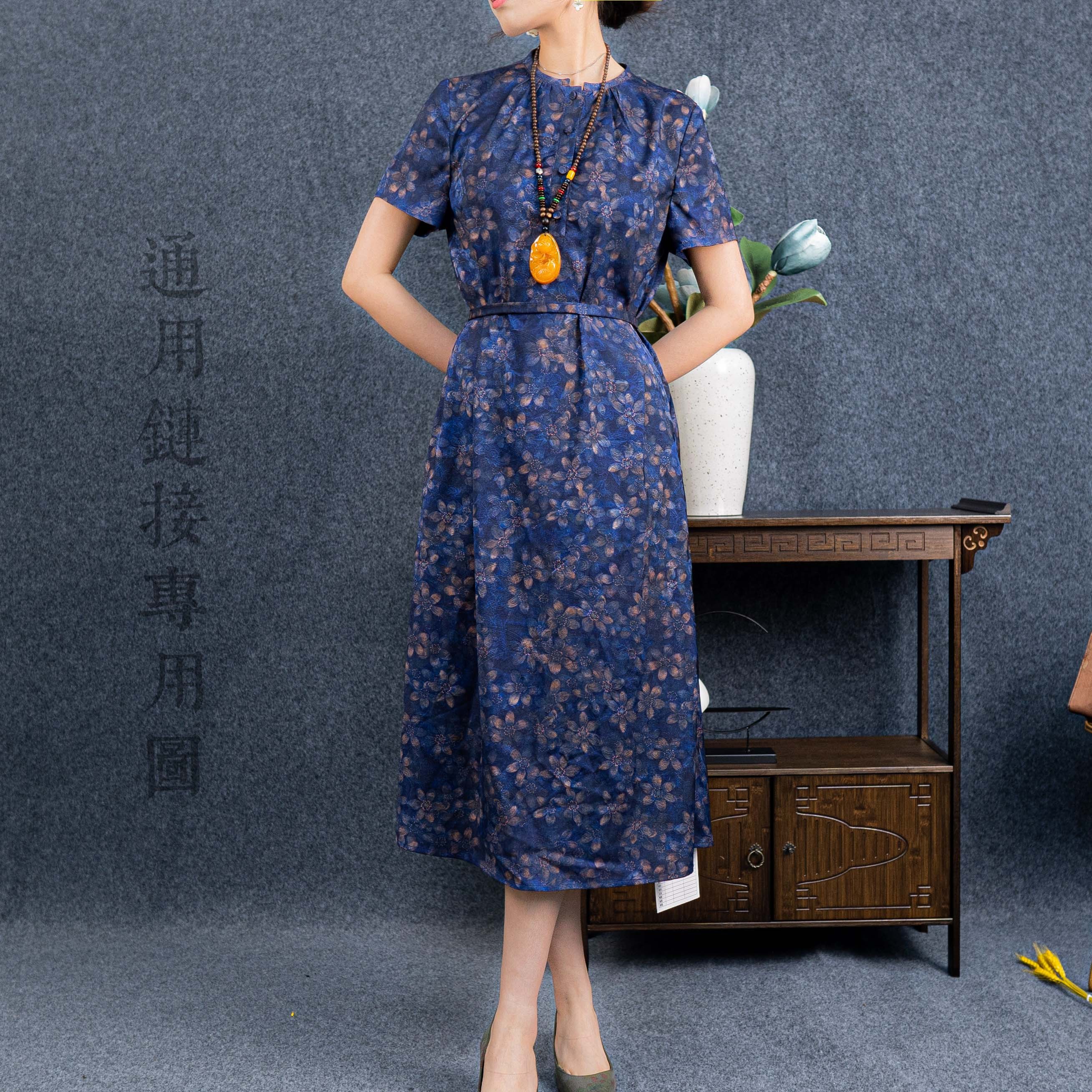 XN 2025春夏新款气质国风通用半袖连衣裙  12345