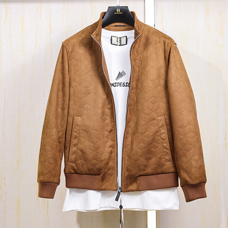 2025 新款男装尾货 中青年秋冬潮流舒适焦糖色夹克休闲棉衣5112