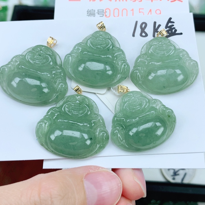 翡翠挂件18K金镶嵌多样性发其1