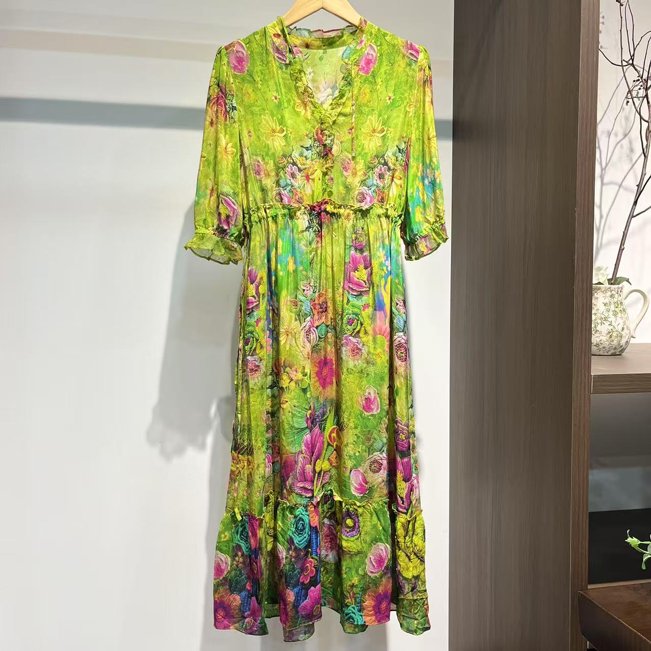 【萨拉迪恩】桑蚕丝时尚气质百搭优雅时尚连衣裙