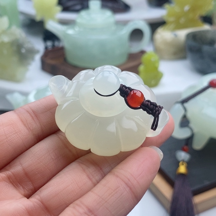 岫玉四大名玉手把壶未镶嵌