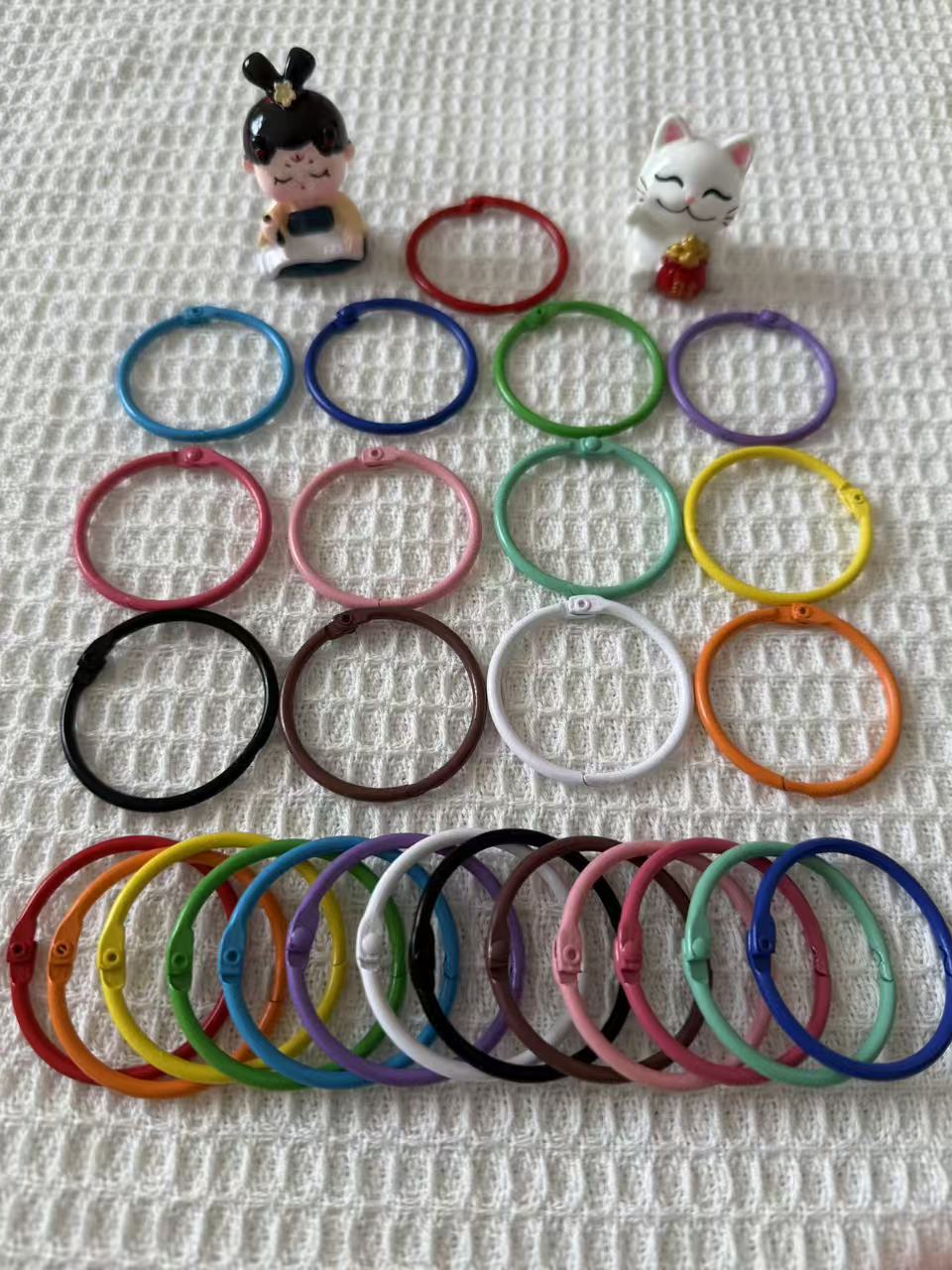 45mm彩色铁质活动圈开口书圈钥匙扣圈环饰品配件