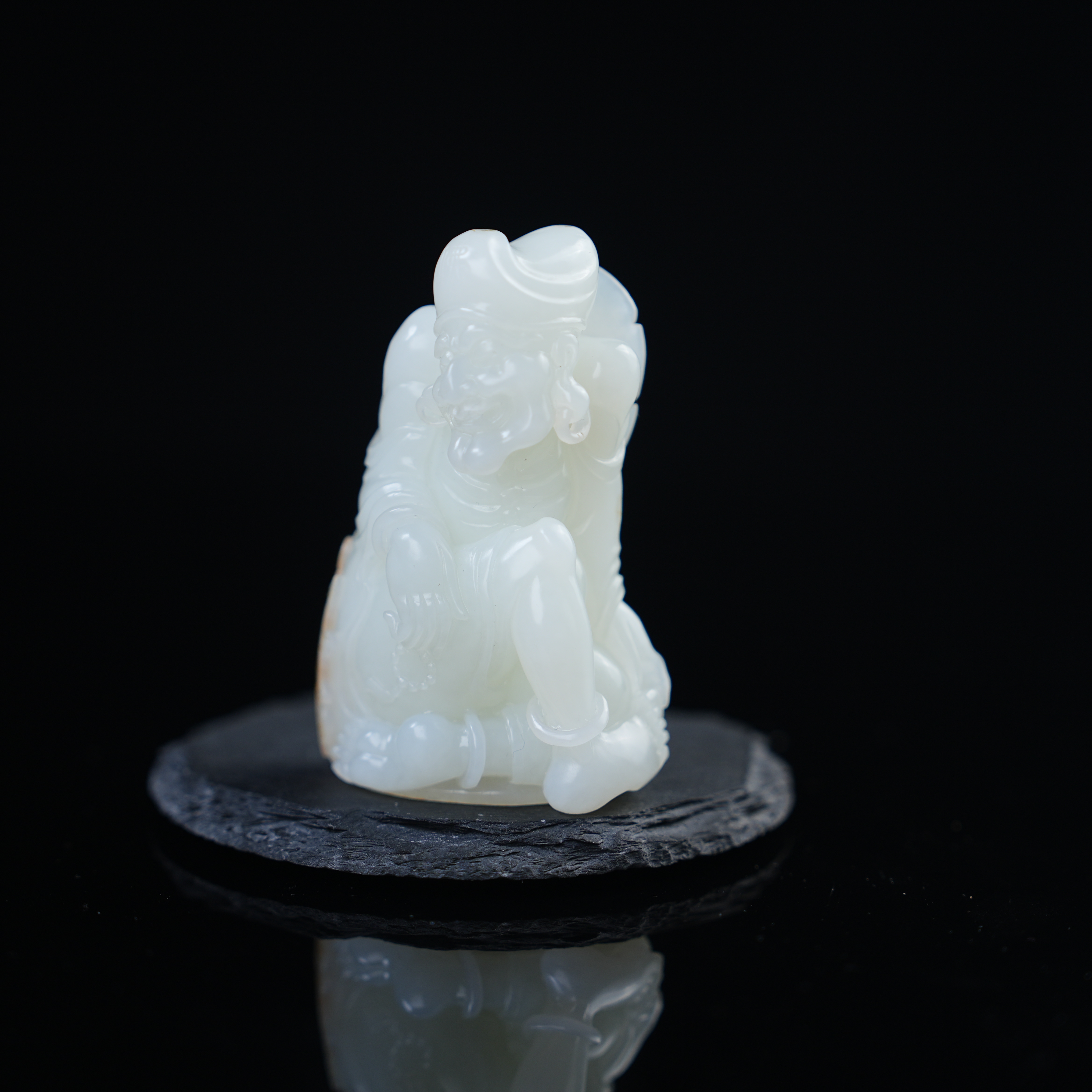 和田玉罗汉把件【天下玉友】手工雕刻设计独特白玉牌子