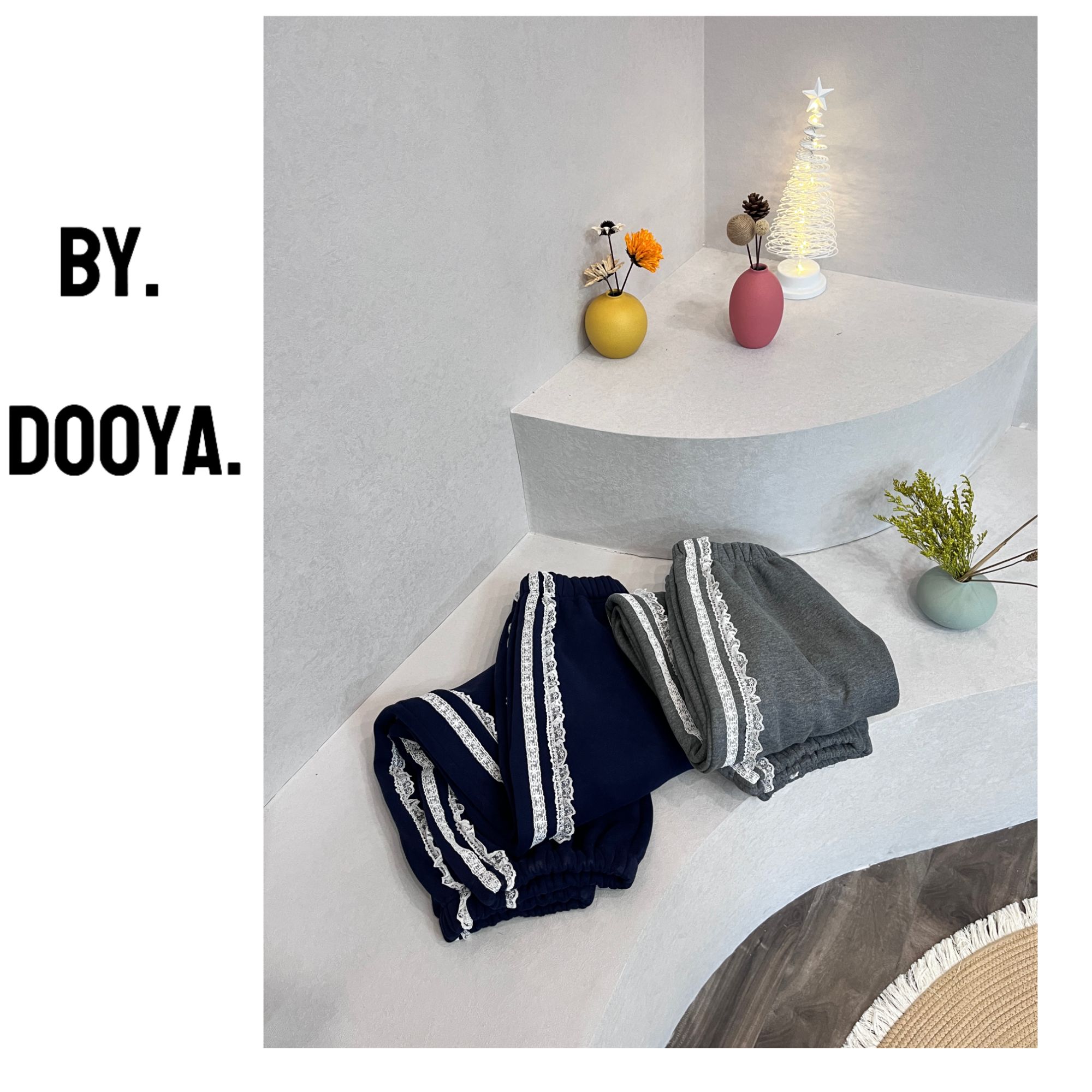 DOOYA 102309 加绒蕾丝边休闲裤