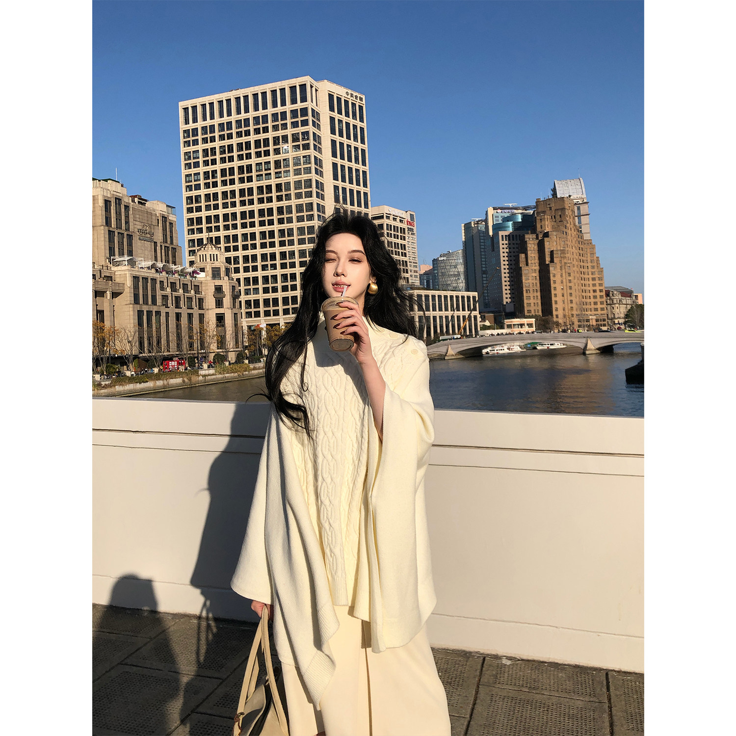 有洧【冬装收官 12/25 20:00 叠加满减82折】白鸽手册针织斗篷