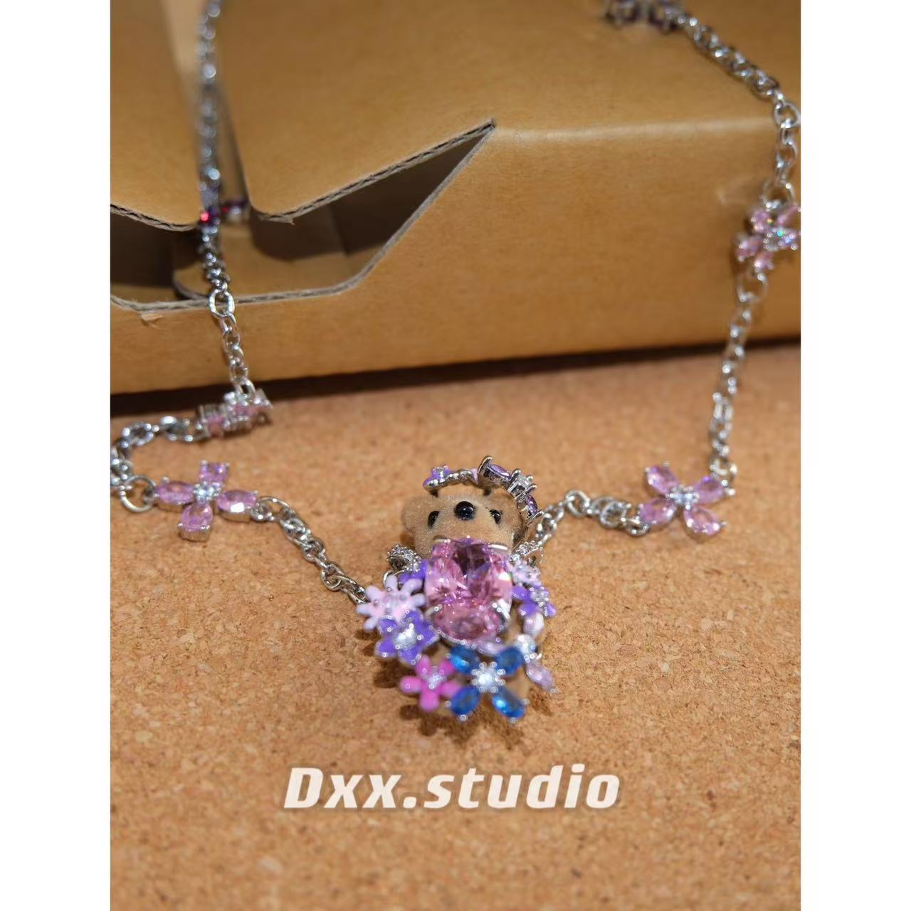 铜合金锆石项链 DXX小晰饰品-新品-【小熊】项链43548