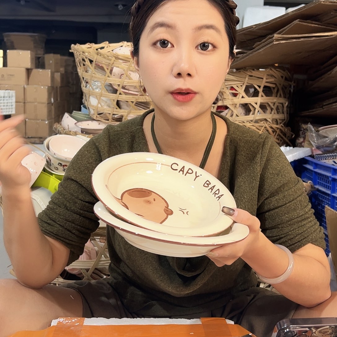 摆件潮州陶瓷工厂微瑕8寸