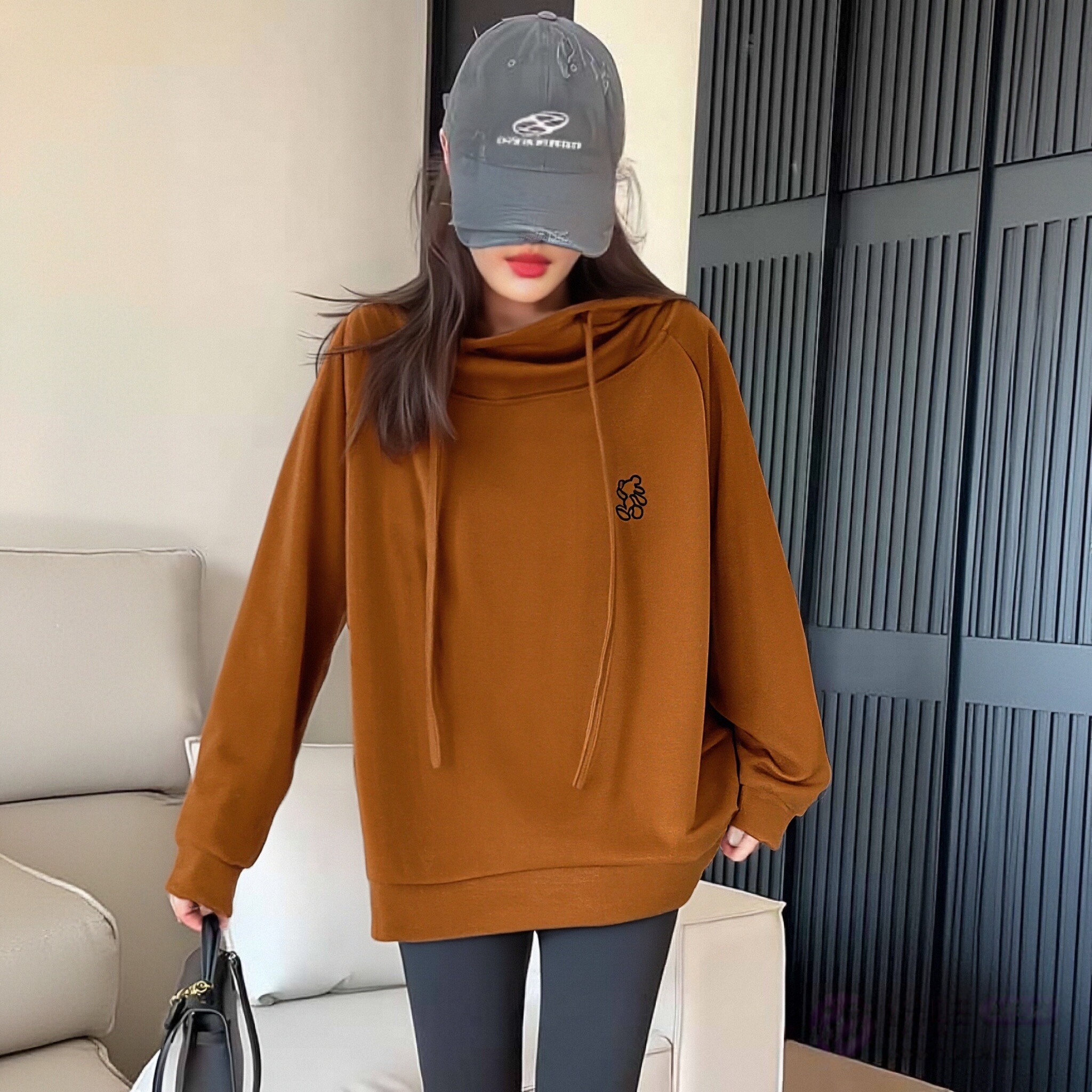 【双面绒】冬季磨毛卡通连帽保暖轻柔套头卫衣长袖户外宽松休闲时尚