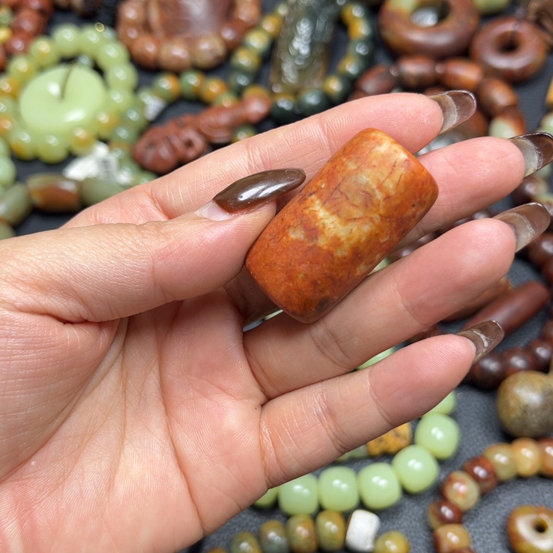 透闪石质玉未镶嵌挂件火燎皮勒子花椒手把手绳都可