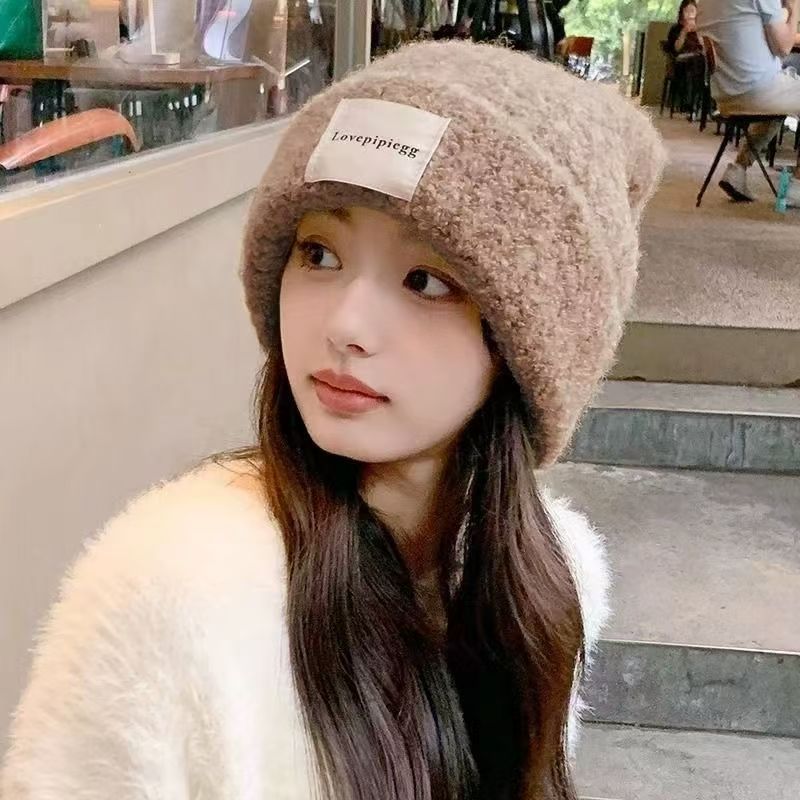 针织帽子秋冬氛围感防寒护耳大头围冷帽女户外骑行滑雪保暖毛线帽