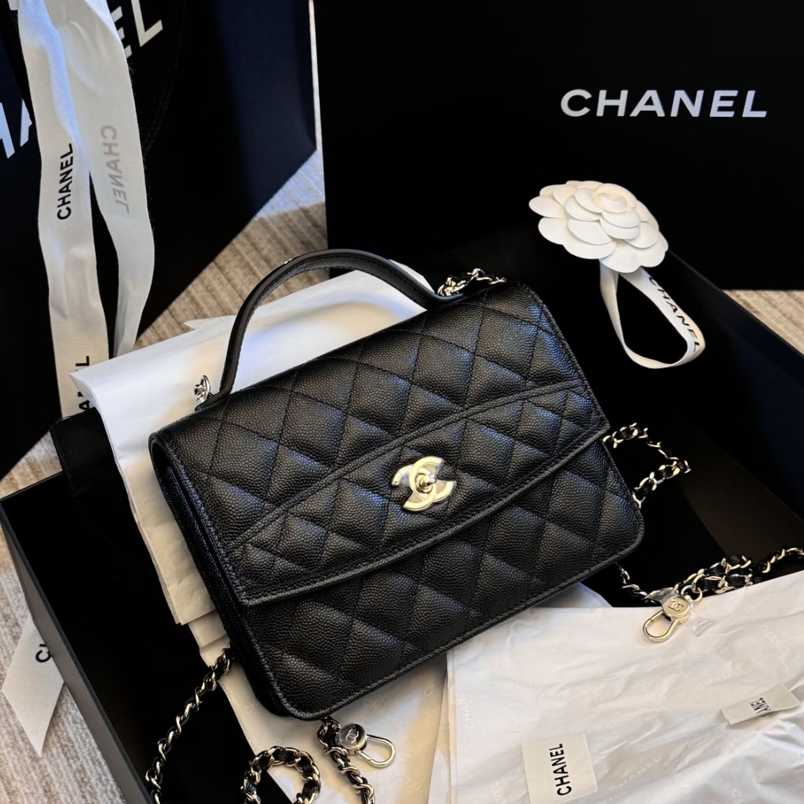 99新 Chanel/香奈儿 青奢荟/25c小书包双肩斜挎包/91337