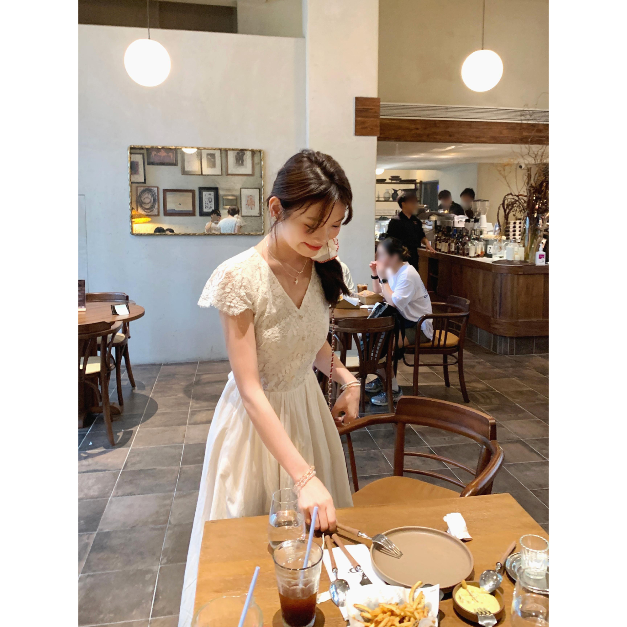 切糕自制【轻法浪漫】小个子夏女气质设计感蕾丝收腰显瘦长款连衣裙