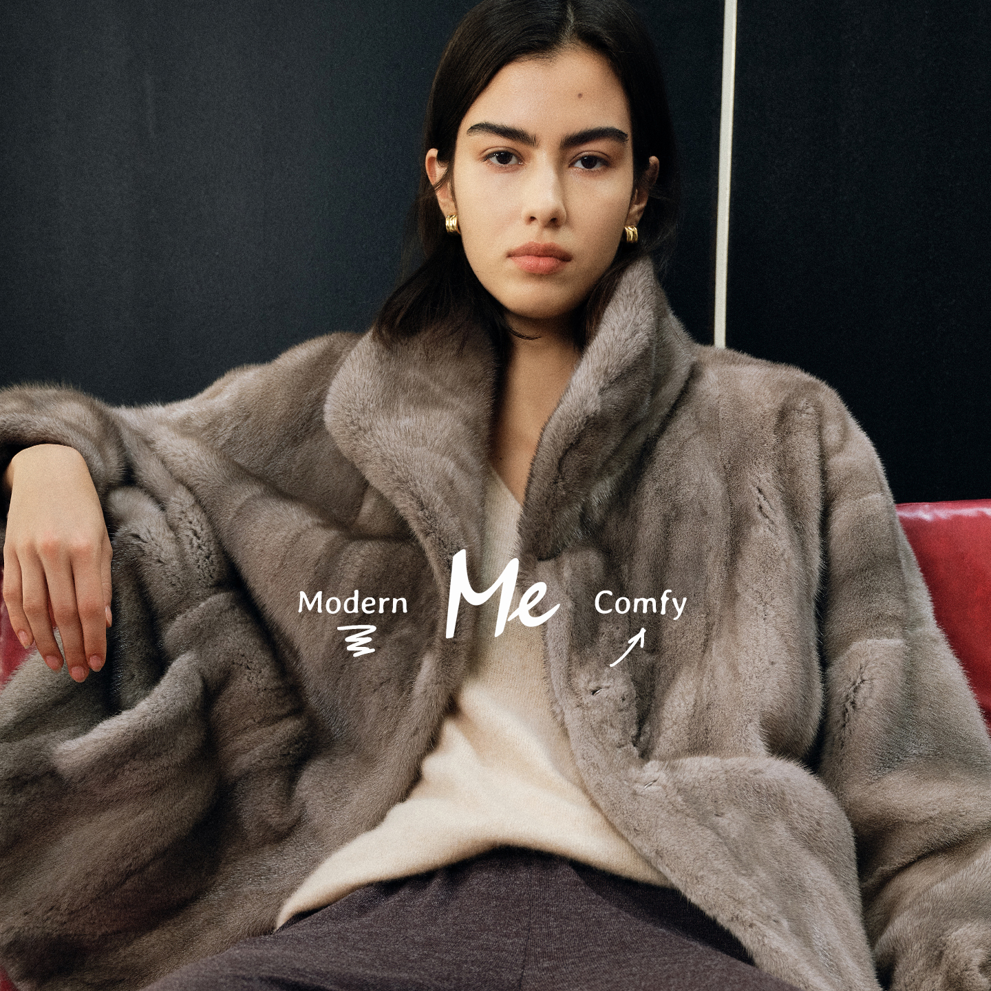 ME【芬兰进口格莱美saga短二水貂】节背靠坎老钱皮草外套MESA3704