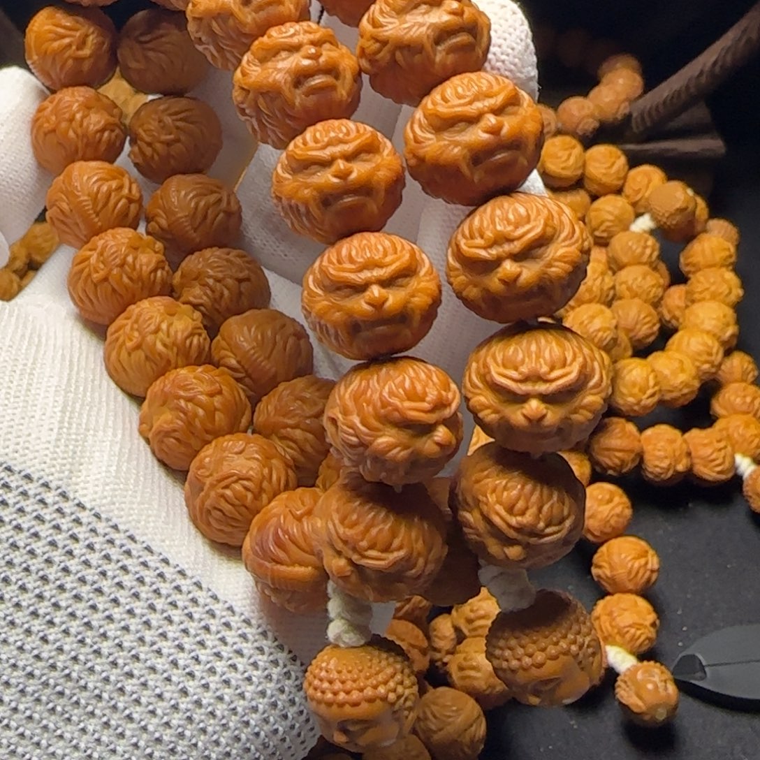 演***豹猴头核桃吊坠猴头