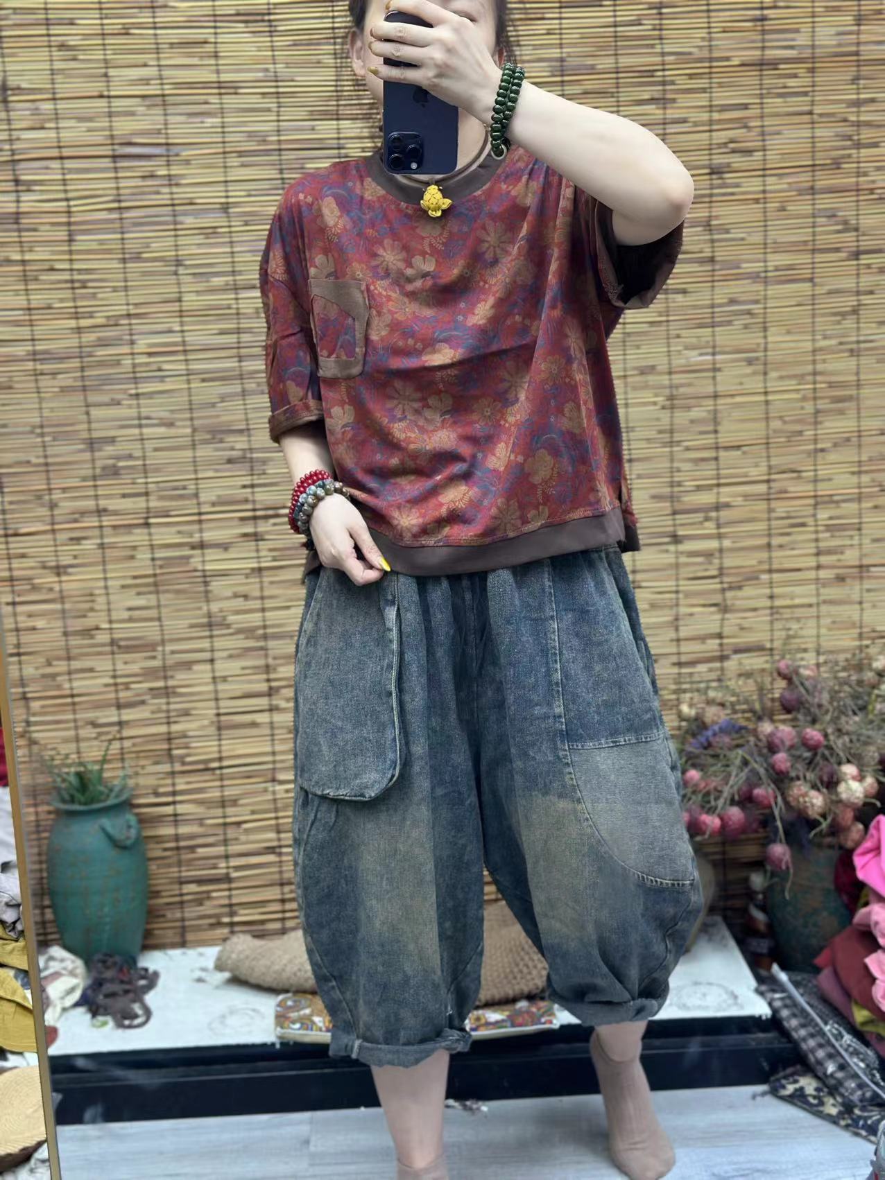 HY   红底小花花T恤