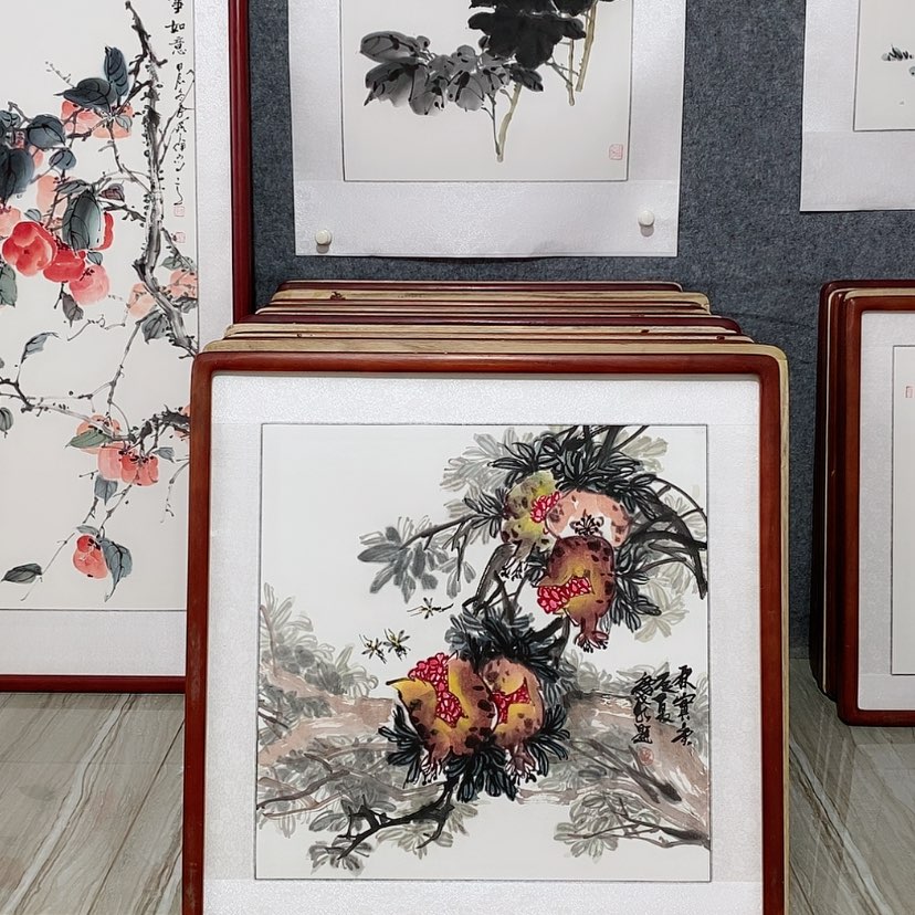 【闪购商品】国画书画作品带框65×65厘米