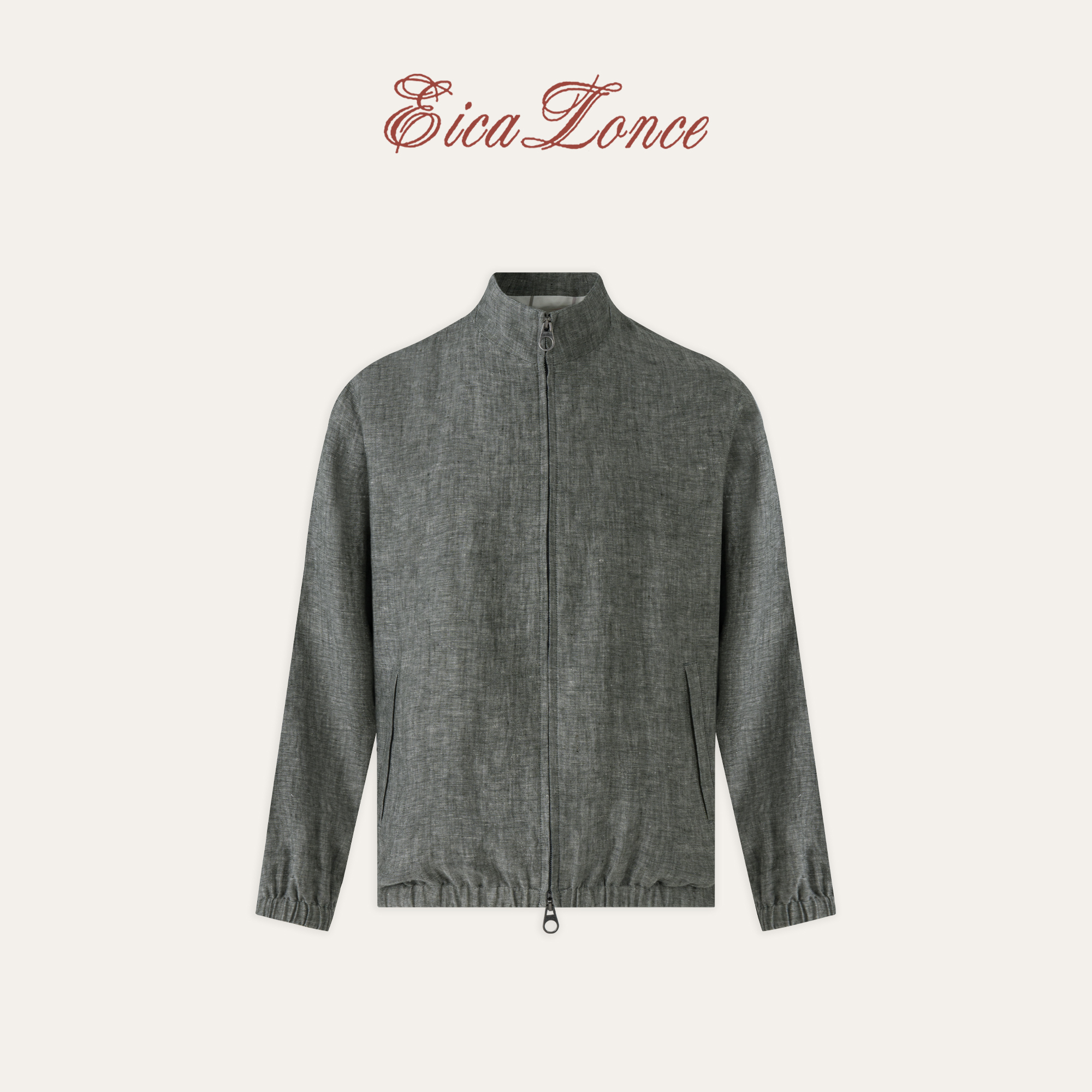 意卡伦萨 意大利LP24900同款专柜款25100亚麻Bomber立领夹克外套