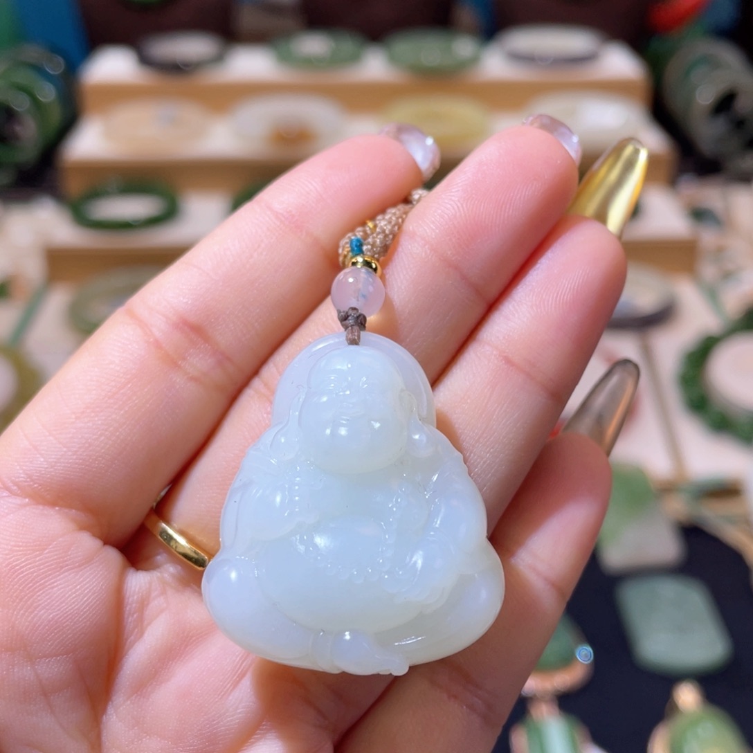 和田玉高品山流水佛公未镶嵌