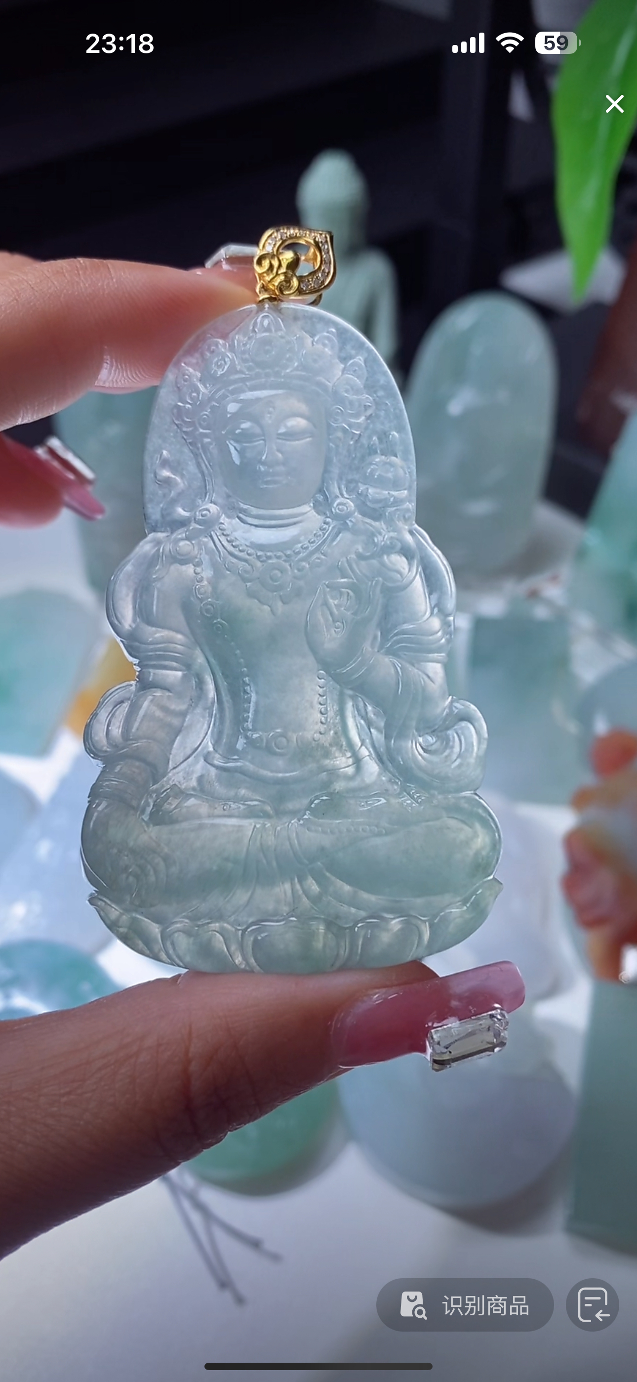 天然缅甸翡翠A货度母