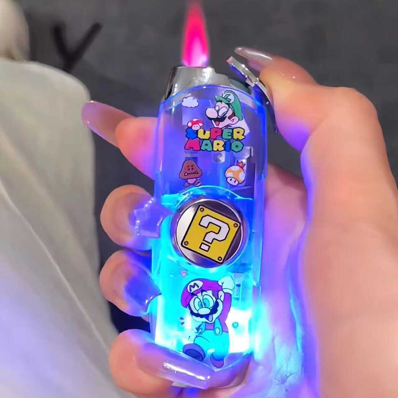 【网红旋转陀螺】迷你卡通静音打火机高颜值多功能个性防风男士酒吧