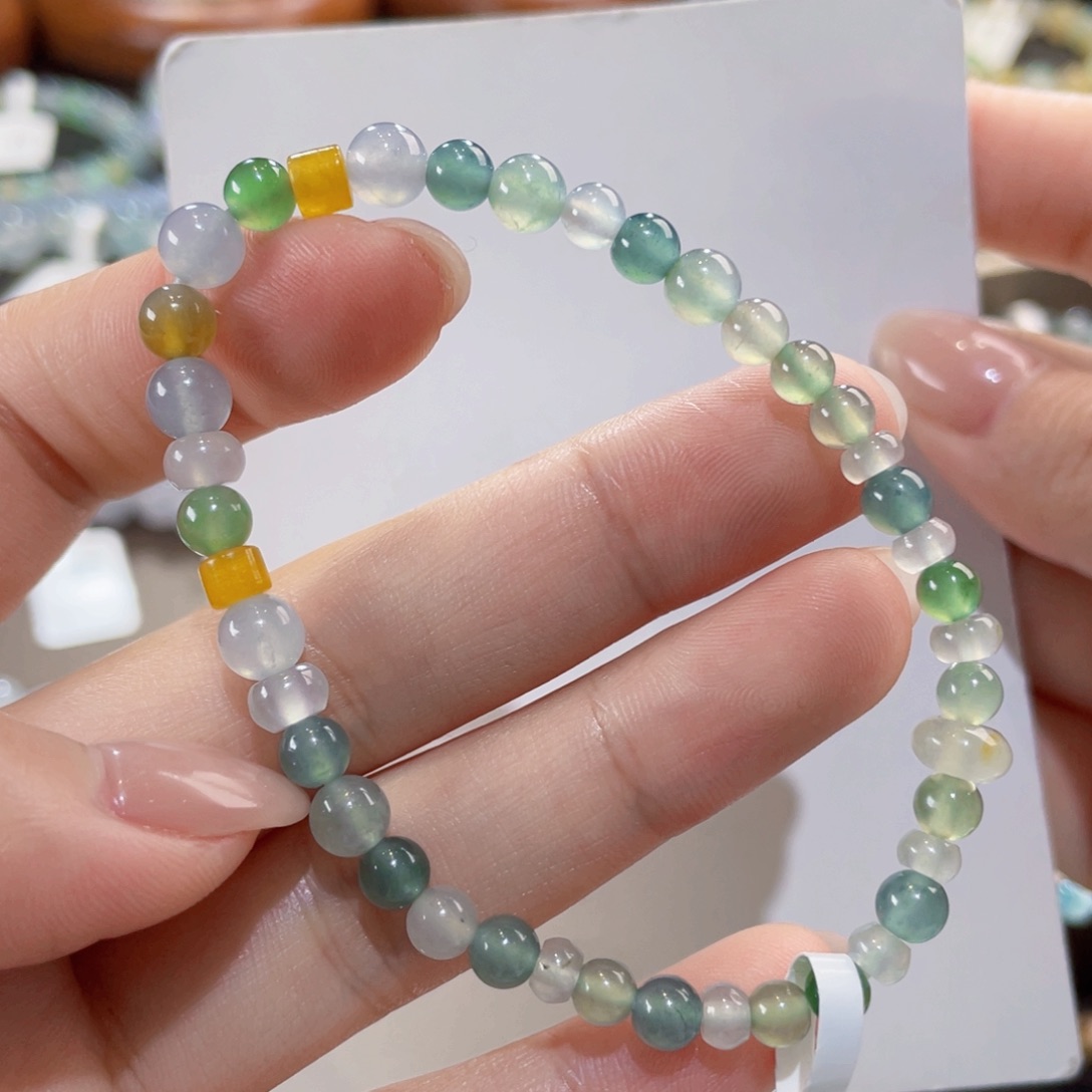 未镶嵌手链翡翠一串双戴