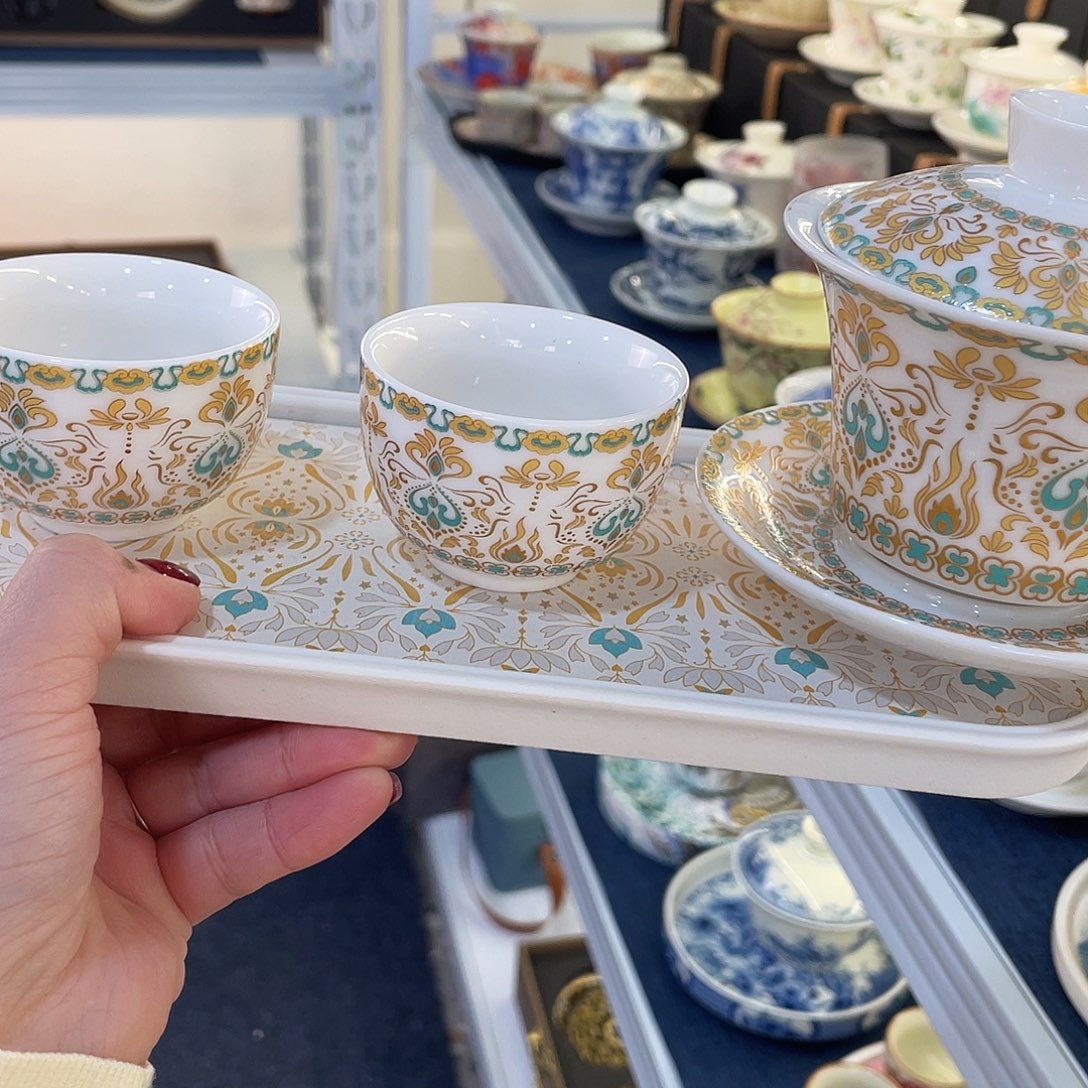 陶景德陶瓷盖碗茶具