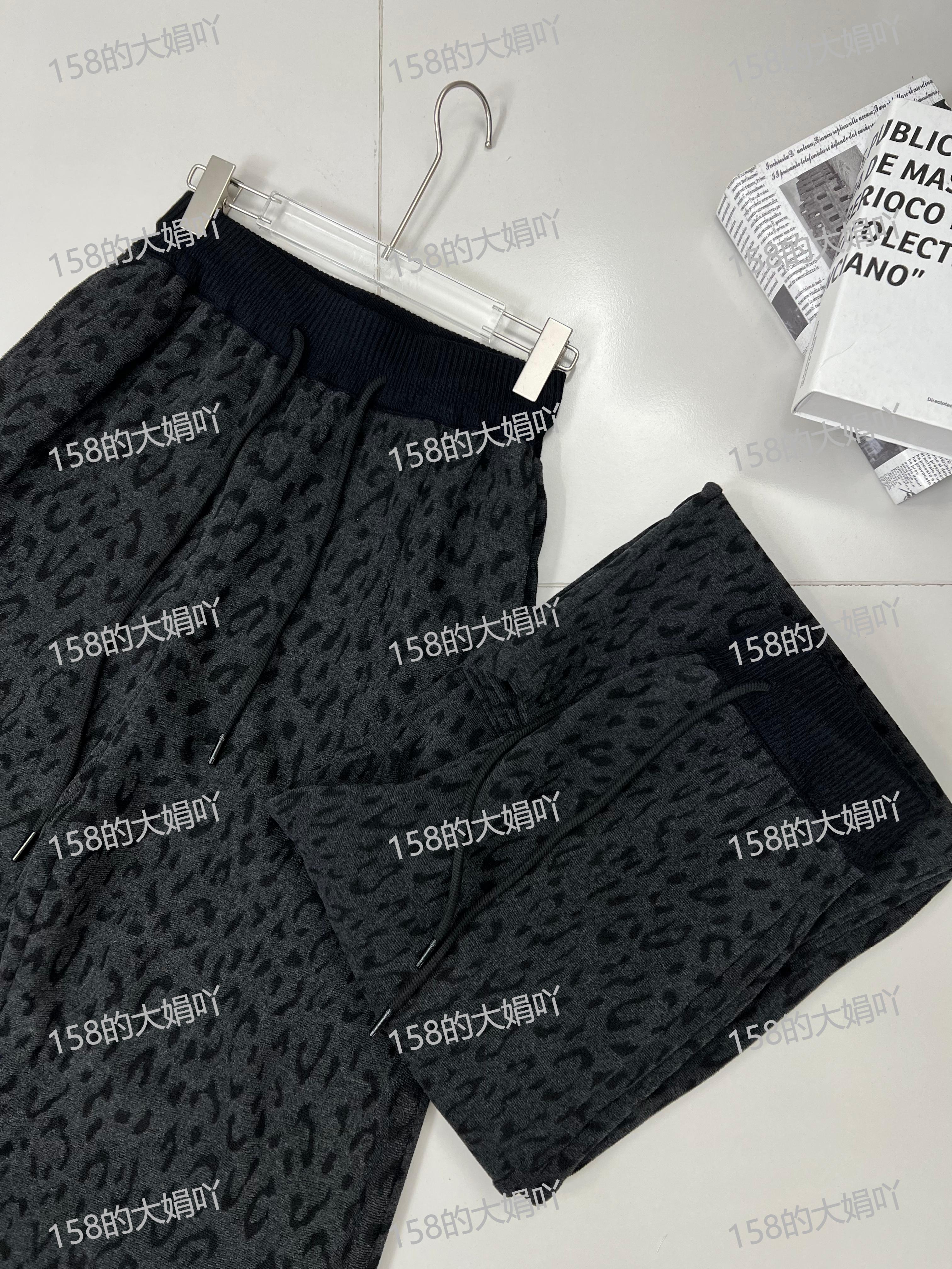 【MO RAN】慵懒风豹纹加绒休闲裤