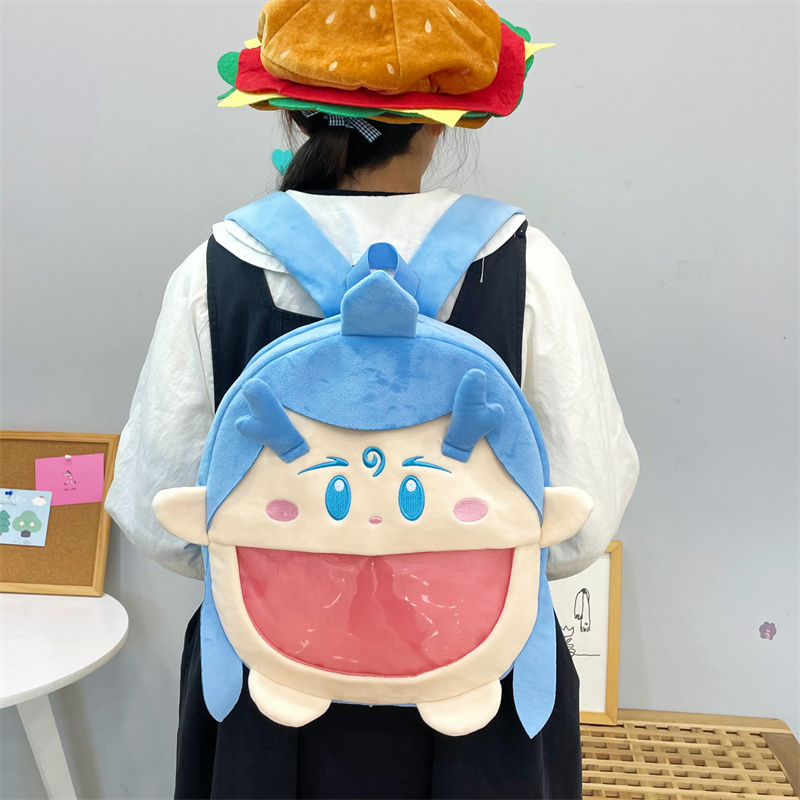 吉吉向上原创可爱版丙丙痛包学生上课大容量双肩校园百搭书包