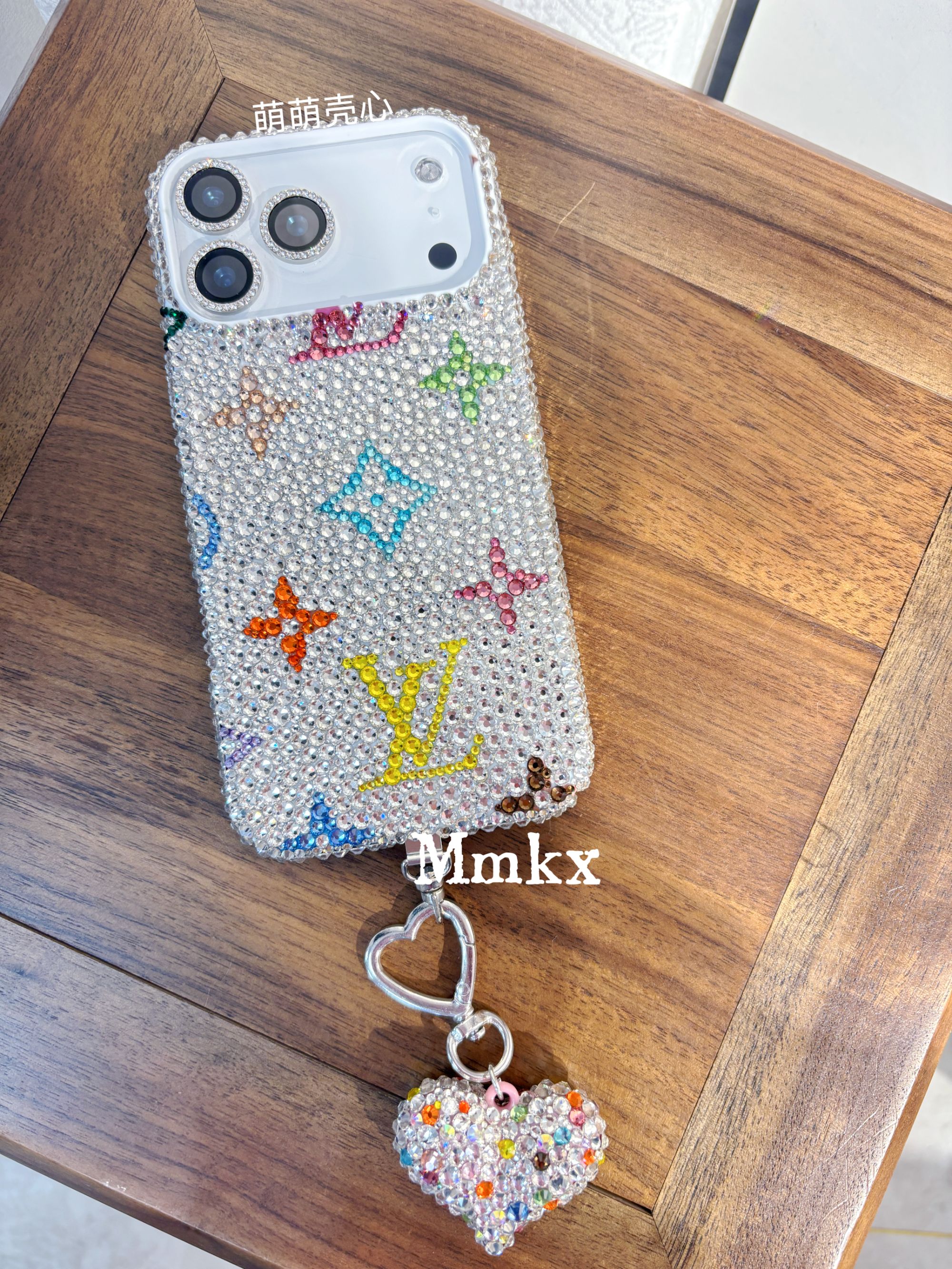 彩色多巴胺17promax贴钻适用于华为小米水钻17纯手工贴钻手机壳