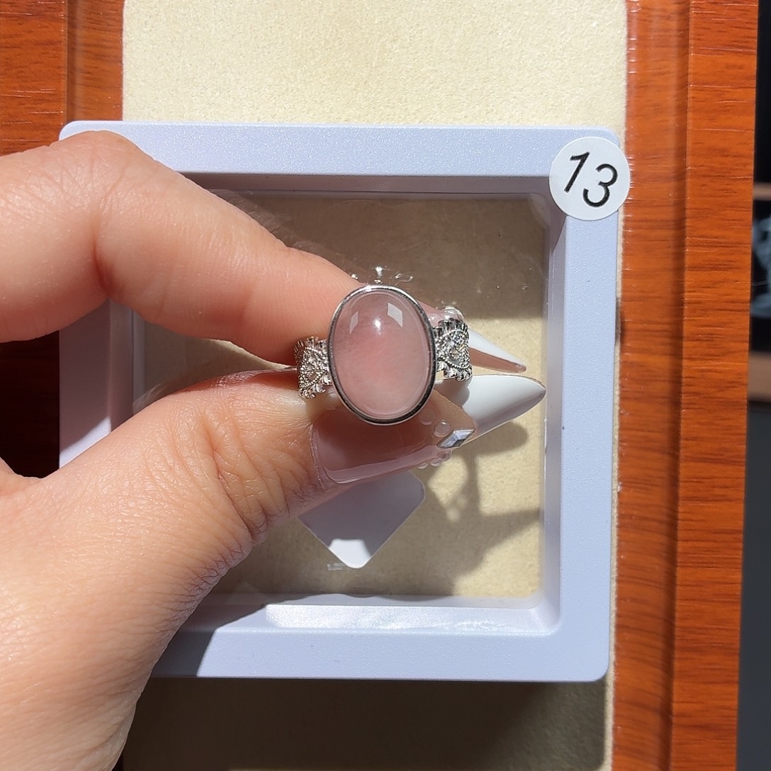 ****子水晶戒指银S925镶嵌