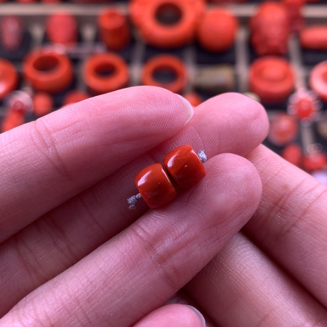 南红玛瑙未镶嵌老型对珠6+