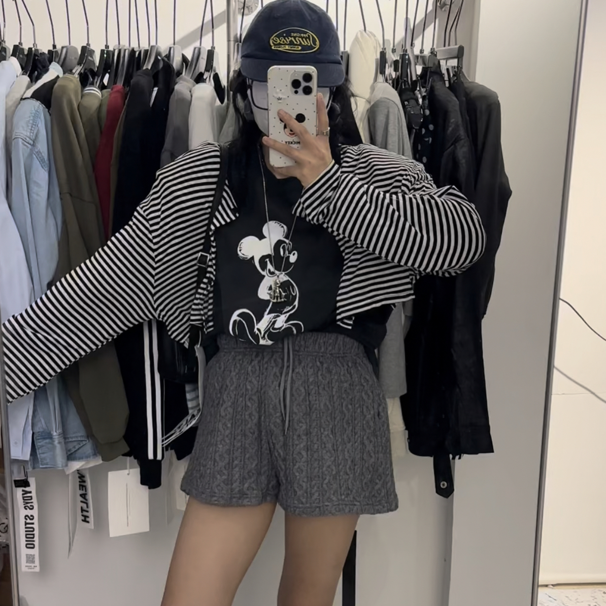 ▪️现货·韩国正版松紧腰针织短裤Z58381