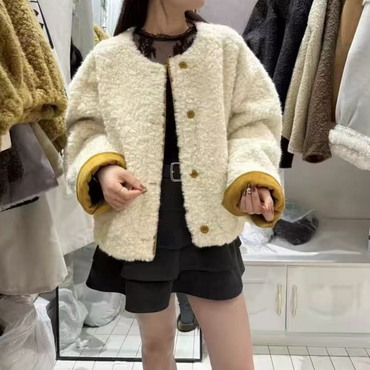 女装中国风短外套气质直下摆时尚保暖女冬季