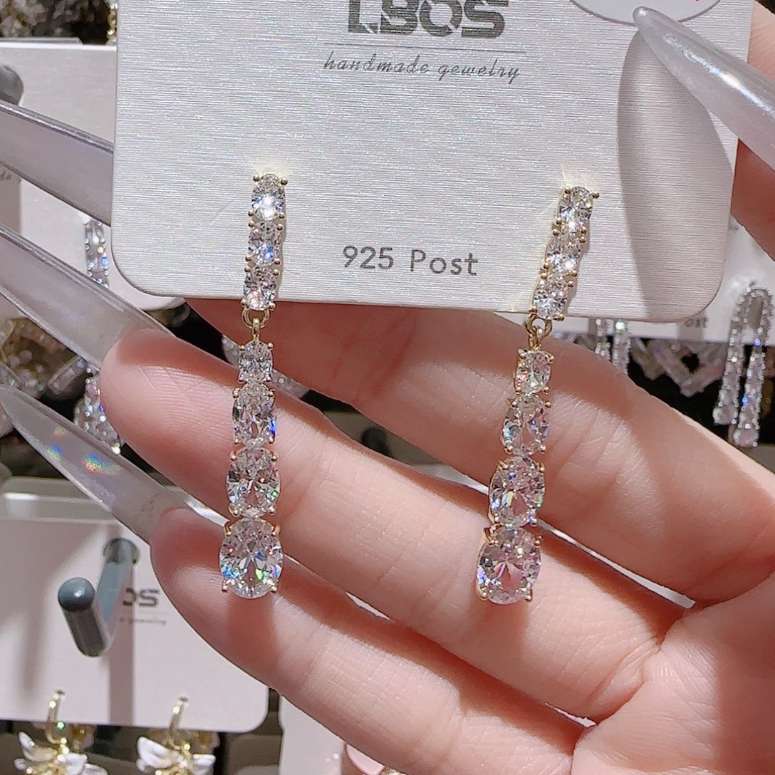 锆石铜合金925银耳环