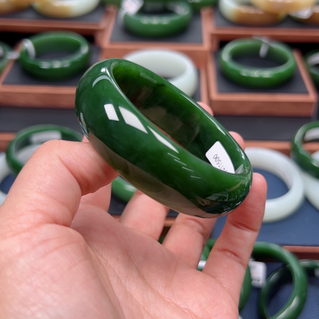 未镶嵌手镯和田玉（碧玉）慢*5758