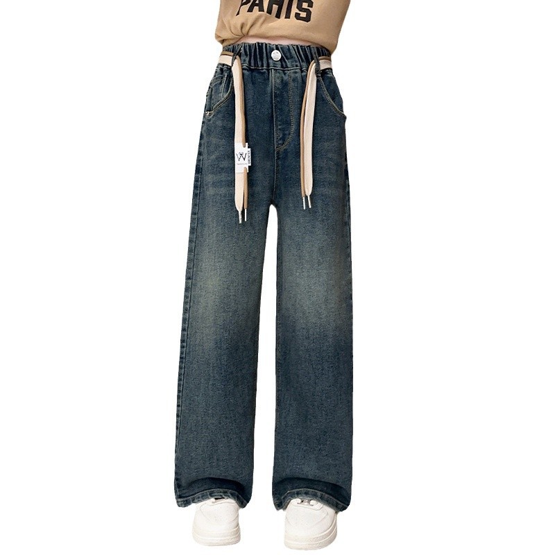 女童牛仔裤2025春款大童洋气时髦修身显瘦（默认微瑕，介意勿拍）