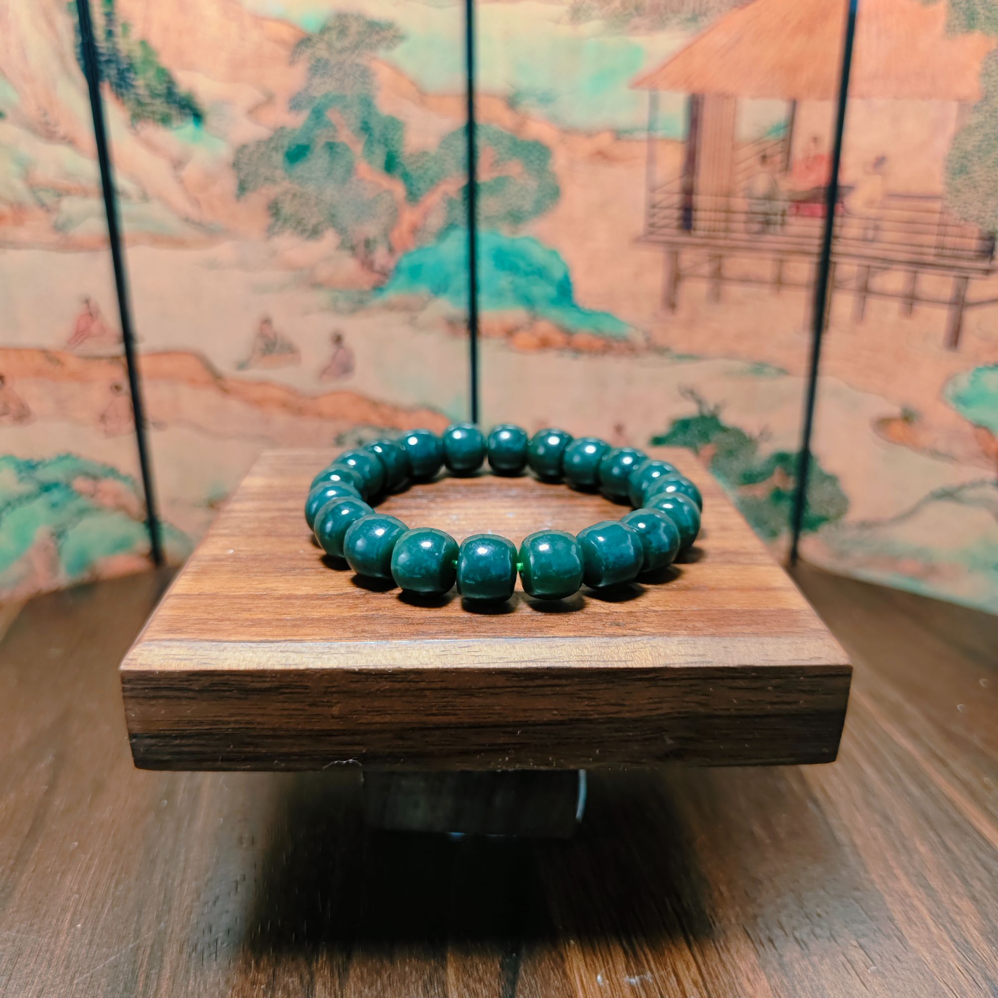 Q和田玉桶珠手串（卡10）1927