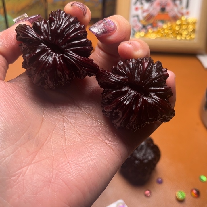 E***S核桃地闷文玩手把件四座楼 45